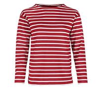 modAS Bretonisches Damen Fischerhemd Langarm Streifen Hemd rot/weiß gestreift 2500D_02 Größe 40 (Damen) / 48 (Herren)