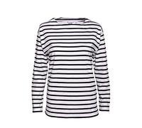 modAS Bretonisches Fischerhemd Damen, Langarm - Streifenshirt, Ringels, 50, Weiss/blaugestreift
