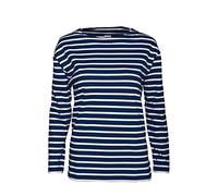modAS Bretonisches Fischerhemd Damen, Langarm - Streifenshirt, Ringels, 52, blau/weissgestreift
