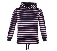 modAS Bretonisches Kinder Kapuzenshirt - Mädchen Jungen Longsleeve Kapuzen-Pullover Langarm Shirt mit Streifen aus Baumwolle in Blau/Rosa Größe 170-176