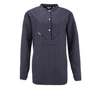 modAS Damen Fischerhemd mit optimierter Schnittführung für Damen - Hemd im traditionellen Finkenwerder-Stil in Blau mit Breiten Streifen Größe 48