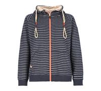 modAS Damen Sweatjacke mit Kapuze - Gestreifte Kapuzenjacke in Marine Größe S