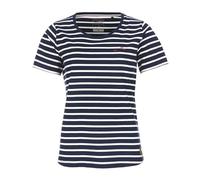 modAS Damen T-Shirt im bretonischen Streifen-Design - Gestreiftes Kurzarm-Shirt aus Baumwolle in Blau-Weiß Größe 46