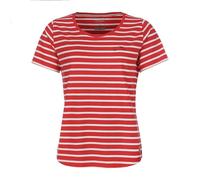 modAS Damen T-Shirt im bretonischen Streifen-Design - Gestreiftes Kurzarm-Shirt aus Baumwolle in Rot-Weiß Größe 38