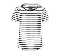 modAS Damen T-Shirt im bretonischen Streifen-Design - Gestreiftes Kurzarm-Shirt aus Baumwolle in Weiß-Blau Größe 44