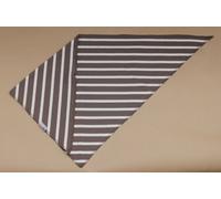 Modas Dreiecktuch Taupe - Natur gestreift 60x60x85 cm bretonisches Dreieckstuch Halstuch Bandana dreieckiges Tuch