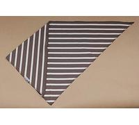 Modas Dreiecktuch Taupe - Natur gestreift 80x80x113 cm bretonisches Dreieckstuch Halstuch Bandana dreieckiges Tuch
