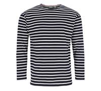 modAS Herren Shirt Bretonisches Streifenshirt - Ringelshirt Streifenshirt Langarmshirt mit Streifen aus Baumwolle in Blau/Weiß Größe 62