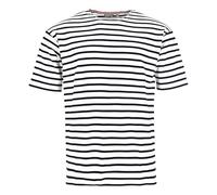 modAS Herren T-Shirt Bretonisches Streifenshirt - Ringelshirt Streifenshirt Kurzarm mit Streifen aus Baumwolle in Weiß/Blau Größe 60