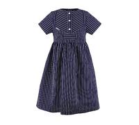 modAS Kinder Fischerkleid Klassisch - Gestreiftes Kleid im Finkenwerder-Stil mit Breiten Streifen in Blau Größe 74