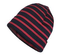 modAS Mütze Maritime Rollmütze Unisex für Kinder und Erwachsene - Ringelmütze Baumwollmütze mit Streifen in Blau/Rot bis 61 cm Kopfumfang