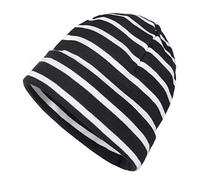 modAS Mütze Maritime Rollmütze Unisex für Kinder und Erwachsene - Ringelmütze Baumwollmütze mit Streifen in Schwarz/Weiß bis 55 cm Kopfumfang (Kind)