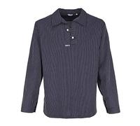 modAS Unisex Takelhemd mit Streifen - Maritimes Fischerhemd in bequemer Schlupfform in Blau mit schmalen Streifen Größe Damen 60 - Herren 66