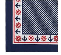 modAS Vierecktuch Bandana Kopftuch ca. 54x54 cm- Tuch in verschiedenen Designs und Farben aus Baumwolle in Blau mit Steuerrad und Anker