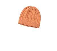 Modassori Damen Strick-Mütze Umschlagmütze Beani, Angora Kashmir Wolle weich Orange, Kollektion 2025-2026, Artikelname Clara