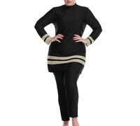 Modaworld Badeanzug Damen Swimwear Islamischer halblanger bescheidener Badeanzug für Frauen 3-teiliges Burkini-Set für muslimische Frauen Rashguard mit halber Abdeckung Bescheidene Hijab-Bademode