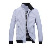 Modaworld Bomberjacke Herren Leichtes Blouson Sommerjacke mit Gestreiftem Bund Innentasche Herbst Bomber Jacke