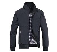 Modaworld Bomberjacke Herren Leichtes Blouson Sommerjacke mit Gestreiftem Bund Innentasche Herbst Bomber Jacke