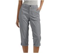 Modaworld Damen Cargo Capri Hose Sommer Stretch 3/4 Jeans Freizeithose Bermuda Caprihose Chino Cargohose Outdoor Slim Fit Wanderhose Trekkinghose Leicht High Waist Sommerhose