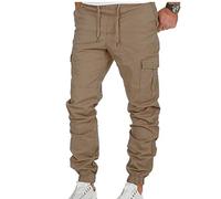 Modaworld Herren Lange Cargo-Hose Straight Lange Arbeitshose Herren Cargo Jogger Chino Hose Pants Mit Stretch Bundhose Arbeitshose Bundhose Cargohose Kniepolster-Taschen