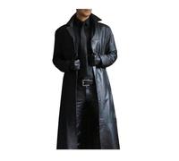 Modaworld Lange Mantel Herren Ledermantel Kunstleder Lederjacke Gothic Mittelalter Halloween-Kostüm Vampirjäger Bikerjacke Mantel Winterjacke