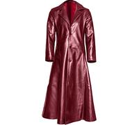 Modaworld Ledermantel Herren Lang Mittelalter Zweireiher Mantel Steampunk Gothic Jacke Vintage Viktorianischen Cosplay Kostüm Trenchcoat Herrenmantel Große Größe