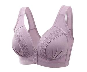 Modaworld Sport BHS FüR Frauen Kabellos Baumwolle Bequem Vorne Knopf Bustier Sexy Push Up BH FüR Frauen Mit Blumendruck Plus GrößE VollstäNdige Abdeckung Schlaf Pflege Sport Bralette LäSsig Elastisch