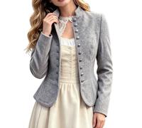 Modaworld Trachtenjacke Damen Dirndl Jacke Elegante Trachtenjanker mit Knöpfen Kurze Trachten Jacke Festlicher Dirndljacke Tracht Janker Trachtenblazer zum Dirndl oder Trachtenrock für Oktoberfest