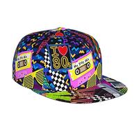 Mode 80er 90er Jahre verstellbare Snapback-Mütze für Männer und Frauen, Sonnenkappe, Hip-Hop-Kappe, Baseballkappe, Flache Krempe