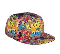 Mode 80er 90er Jahre verstellbare Snapback-Mütze für Männer und Frauen, Sonnenkappe, Hip-Hop-Kappe, Baseballkappe, Flache Krempe