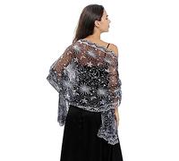 Mode Hochzeit Party Schal für Frau Pailletten Wrap Lässige Stickerei Schals Tücher Foulard Damen Zubehör für Frauen und Wraps Leichte und Wraps für Abendkleider