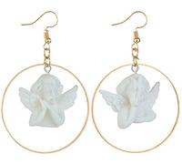 Mode Liebe Geschenk Trending Schmuck Freundschaft Mädchen Geschenke Engel Amor Anhänger Runde Creolen Baumeln Haken Baby Geformt Professionell verarbeitet