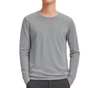 Mode Shirt Herren Jugend Klassisch Rundhals Langärmeliges T-Shirt Leichte Casual Atmungsaktiv Outdoor Hemd A-Light Grey 5XL
