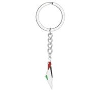 Modeaccessoires Israel Palästina Karte Flagge Schlüsselanhänger Edelstahl Anhänger Schlüsselanhänger Landkarte Israel Schmuck