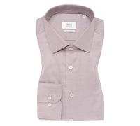 MODERN FIT Hemd in dunkelbraun strukturiert 42