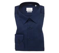 Langarmhemd ETERNA "MODERN FIT", Herren, Gr. 46, Normalgrößen, navy, Satin, 100% Baumwolle, tailliert, Manschette, Hemden, NON IRON (bügelfrei) (49629448-46) navy