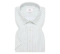 MODERN FIT Linen Shirt in pistazie gestreift 44