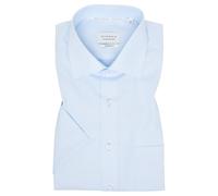 Kurzarmhemd ETERNA "MODERN FIT", Herren, Gr. 41, Normalgrößen, blau (hellblau), Popeline, 100% Baumwolle, tailliert, Kurzarm, Hemden, NON IRON (bügelfrei) (31565827-41) hellblau