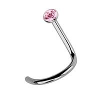 Nasenpiercing ADELIA´S "Piercing - Nasenpiercing Titan Spirale Zirkonia", hellrosa, Piercings, Damen, Spirale mit Zirkonia, 7 mm Länge, 1 mm Stärke, Titan (44073518-0) hellrosa