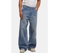 Bequeme Jeans KARL KANI "Karl Kani OG Aop Back Pocket Relaxed Baggy", Herren, Gr. 34, Normalgrößen, medium blau, 64% Baumwolle, 19% Polyester, 17% Viskose, unifarben, Jeans (65672145-34) medium blau