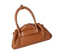 Moderne plissierte Handtasche mit zerknittertem Wolkenmuster, geräumige Fächer, verstellbarer Kettenriemen, lässige Ausflüge, koreanische Stile, Muscheltasche, braun