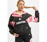 moderne Starter Damen Jacke Reißverschluss Rippbündchen 95 g/m² Schwarz/Weiß/Rosa S