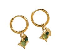 Moderne Twists Ohrclips Aus Aventurin Stein Atmungsaktiv Leichtes Design Baumelnde Ohrstecker Büro Party Schmuck Leichte Anspruchsvolle Anhänger