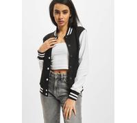 Urban Classics TB218 Damen Jacke Ladies 2-tone College Sweatjacket, Mehrfarbig(blk/wht), Small