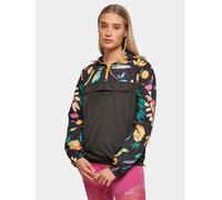 Urban Classics Damen Jacke Mixed Pull Over Jacket große Kapuze Kordelzug 68 g/m² Schwarz 5XL