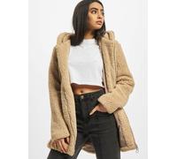 moderne URBAN CLASSICS Damen Jacke große Kapuze Reißverschluss 310 g/m² Beige M