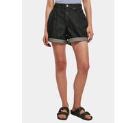 Urban Classics Damen Ladies High Waist Boyfriend Shorts Black Washed-29