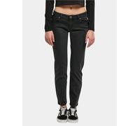 moderne Urban Classics Damen Jeans Straight Fit Stretch Reißverschluss mit Baumwolle Schwarz 27