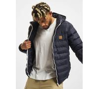moderne Urban Classics Herren Jacke Reißverschluss Taschen 65 g/m² Blau/Weiß 4XL