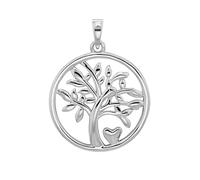 Moderner 925 Sterling Silber Herz Damen - Lebensbaum Anhänger